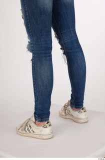  Olivia Sparkle blue jeans with holes calf casual dressed white sneakers 0004.jpg